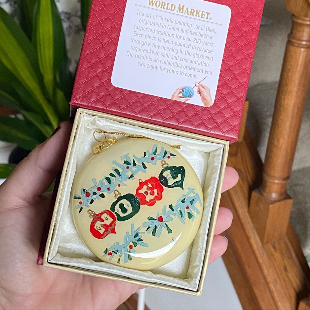 World Market 2022 NOEL hand painted ornament new in box